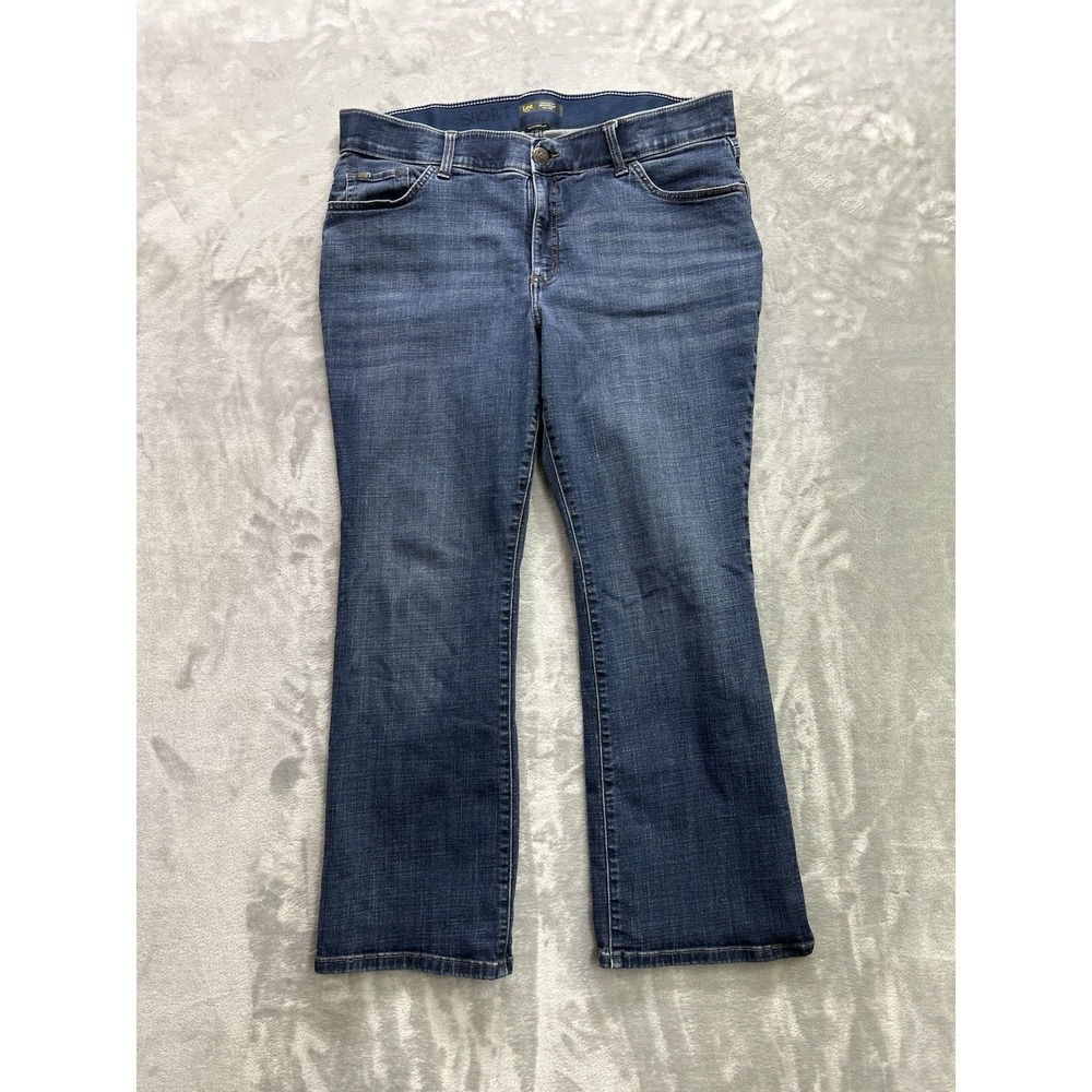 Lee Plus Jeans Women Sz 18W Blue Regular Fit Mid Rise Boot Cut Stretch Western